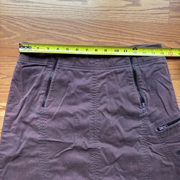 ATHLETA A-Line Maroon Linen Skirt Size‎ Medium Womens Zipper Pockets Knee Length - Picture 10 of 13